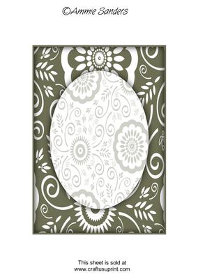 Funky Swirls Frame Effect Card Front