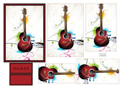 Rock & Roll Guitar Pyramid and Text Plates