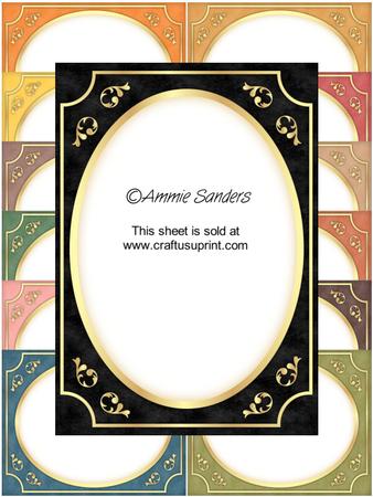Earthy Shades Fancy Gold A5 Card Fronts