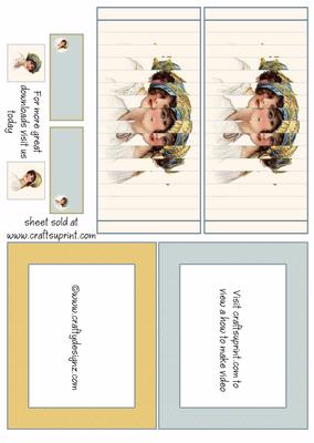 Vintage Ladies in Blue Flip Card Kit