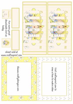 Yellow Baby Congratulations Flip Card Kit