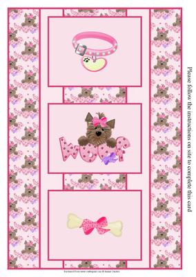 Cute Little Girl Puppy 3 Panel Foldback