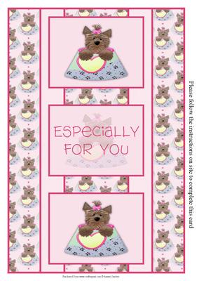 Cute Little Girl Puppy 3 Panel Foldback