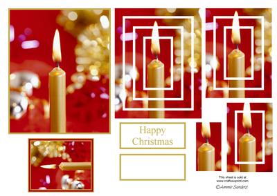 Gold Christma Candle Concentric Pyramid