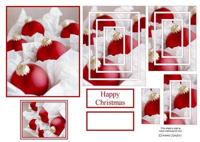 Contempory Red Christmas Baubles Concentric Pyramid