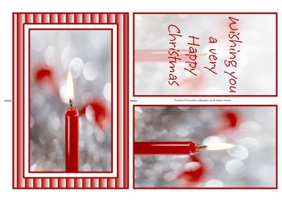 Red Christmas Candle Spinner Card