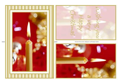 Gold Christmas Candle Spinner Card