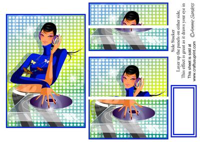 Party Girl Dj Mixer Stacker Card