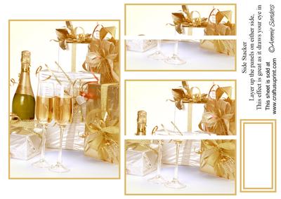 Celebration Wine Glasses and Champagne Stacker Card