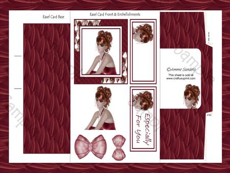 Stunning Beauty in Deep Red Easel Card Kit