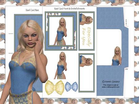Beautiful Blonde Haired Beauty Easel Card Kit