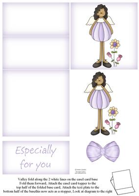 Pretty Purple Angel 5 Minute Easel Card