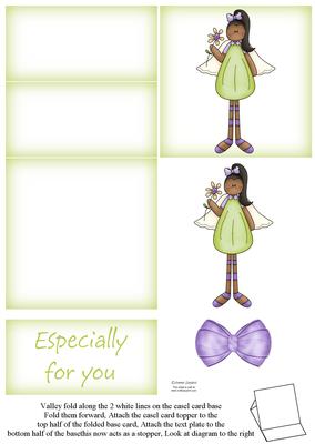 Pretty Green Angel 5 Minute Easel Card