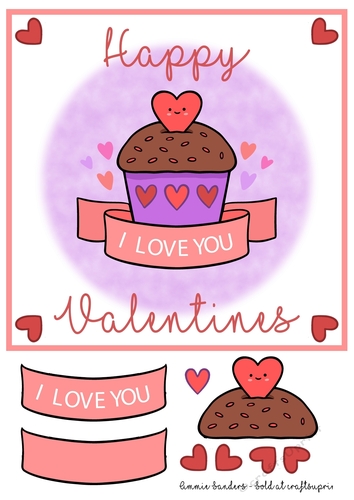 Happy Valentines 8X8 Card Front With Decoupage Layers