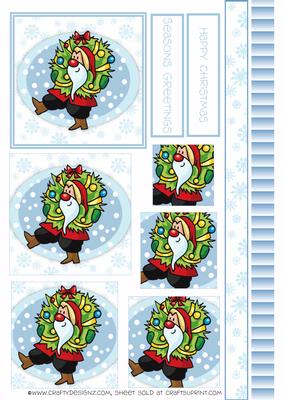 Cute Santa with Wreath Pyramid Sheet