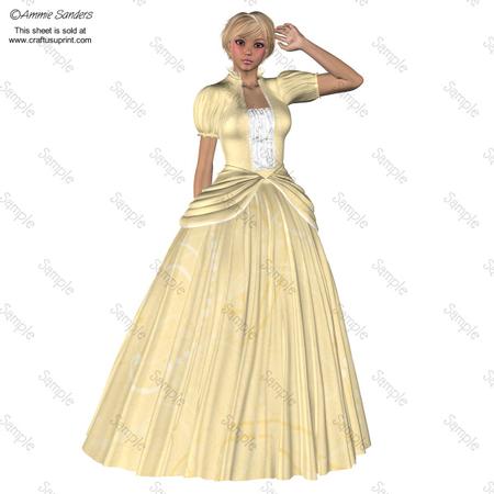 Beautiful Lady in a Princess Dress Png