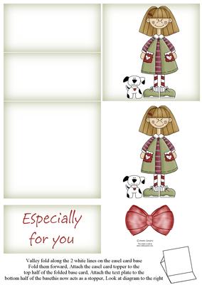 Cute Little Girl with Dog 5 Minute Easel Card