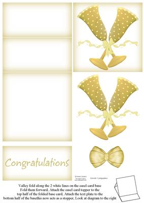 Gold Celebration Glasses 5 Minute Easel Card