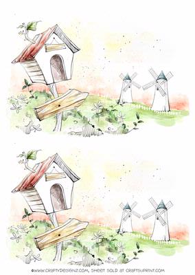 2 A5 Backgrounds for Your Decoupage Ladies & Rubber Stamps