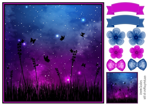 Fantasy Galaxy Silhouette 8x8 Topper & Embellishments