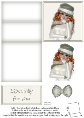 Stunning Red Haired Lady 5 Minute Easel Card