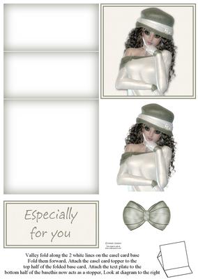 Stunning Dark Haired Lady 5 Minute Easel Card