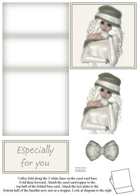Stunning Platinium Blonde Lady 5 Minute Easel Card