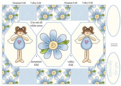 Cute Little Angel in Blue Pop Up Card