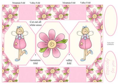 Cute Little Angel in Pink Pop Up Card