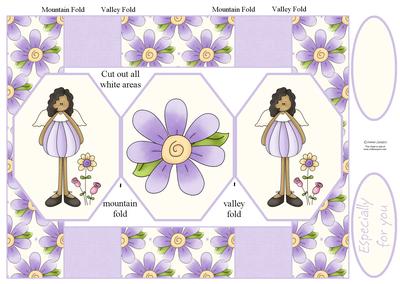 Cute Little Angel in Purple Pop Up Card
