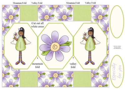 Cute Little Angel in Green Pop Up Card