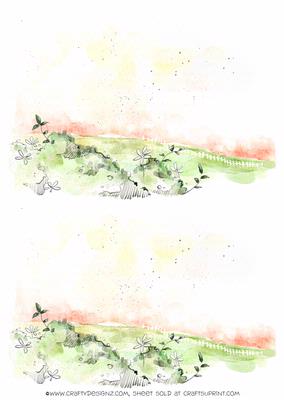 2 A5 Backgrounds for Your Decoupage Ladies & Rubber Stamps