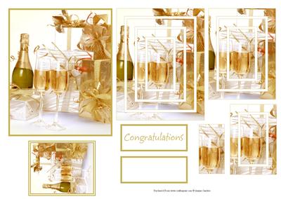 Celebration Wine Glasses and Champagne Concentric Pyramid