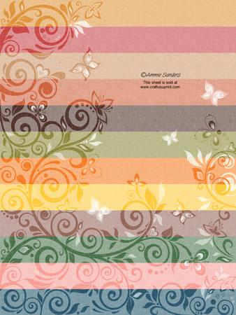 Flourishes & Butterflies Earthy Shades Backing Papers