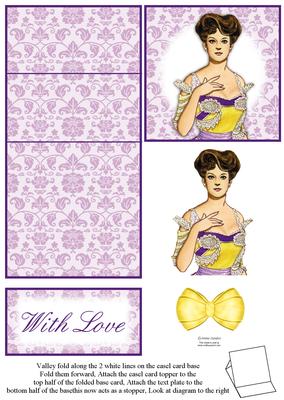 Vintage Fashion Lady & Lace 5 Minute Easel Card