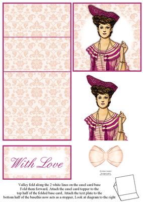 Vintage Fashion Lady & Lace 5 Minute Easel Card