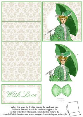 Vintage Fashion Lady & Lace 5 Minute Easel Card