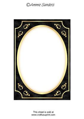 Black Fancy Gold A5 Card Front