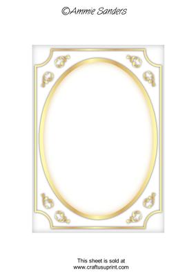 White Fancy Gold A5 Card Front