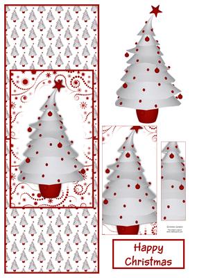 Contempory Christmas Tree with Red Baubles