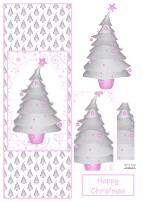 Contempory Christmas Tree with Pink Baubles