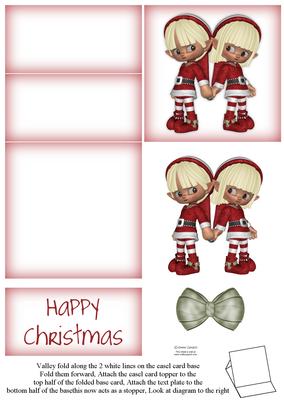 Cute Little Xmas Elfs 5 Minute Easel Card