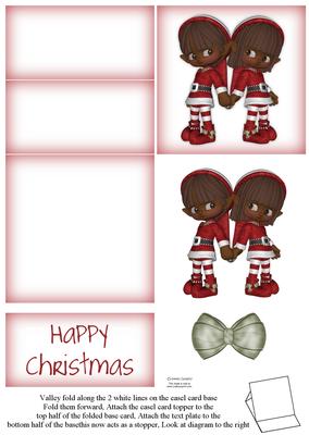 Cute Little Xmas Elfs 5 Minute Easel Card