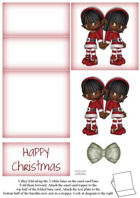 Cute Little Xmas Elfs 5 Minute Easel Card