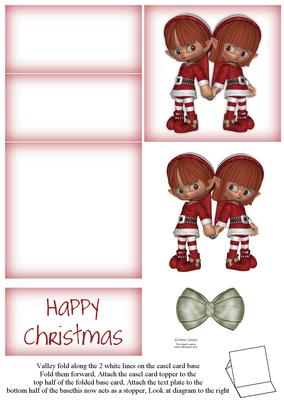 Cute Little Xmas Elfs 5 Minute Easel Card
