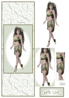 Dark Haired Beautiful Lady Over the Edge Card
