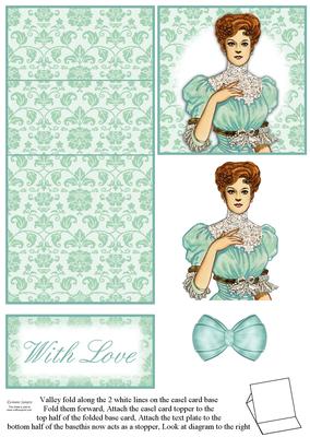 Vintage Fashion Lady & Lace 5 Minute Easel Card