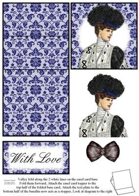 Vintage Fashion Lady & Lace 5 Minute Easel Card