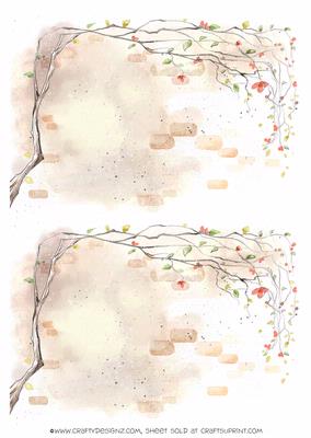 2 A5 Backgrounds for Your Decoupage Ladies & Rubber Stamps