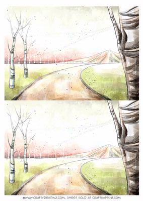 2 A5 Backgrounds for Your Decoupage Ladies & Rubber Stamps